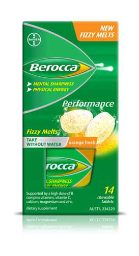 Berocca Fizzy Melts Orange Fresh 14 tablets