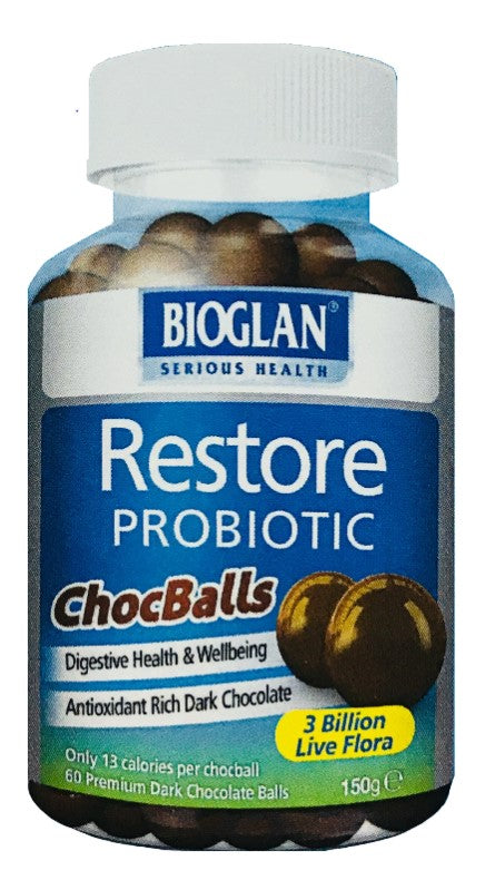 Bioglan Restore Daily Probiotic Choc Balls, 60s