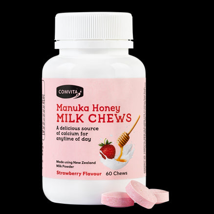 Comvita Manuka Honey Milk Chews Strawberry, 60 chews
