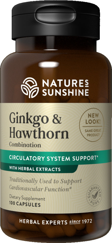 Natures Sunshine Ginkgo & Hawthorne Combination Capsules 100