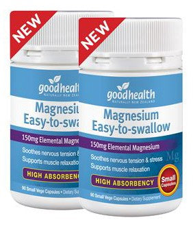 Good Health Magnesium Easy-To-Swallow 90 twin pack vege caps Twin Pack Limited Time Offer