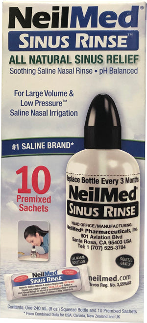 Neilmed Sinus Rinse - 240ml Bottle and 10 Sachets