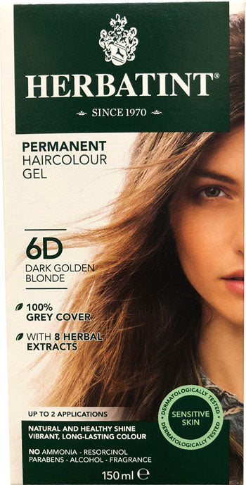 Herbatint Permanent Herbal Haircolour Gel - Dark Golden Blonde 6D