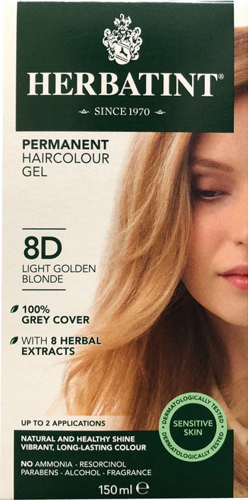 Herbatint Permanent Herbal Haircolour Gel - Light Golden Blonde 8D