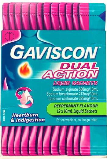 Gaviscon Dual Action Liquid Sachets 12x10ml