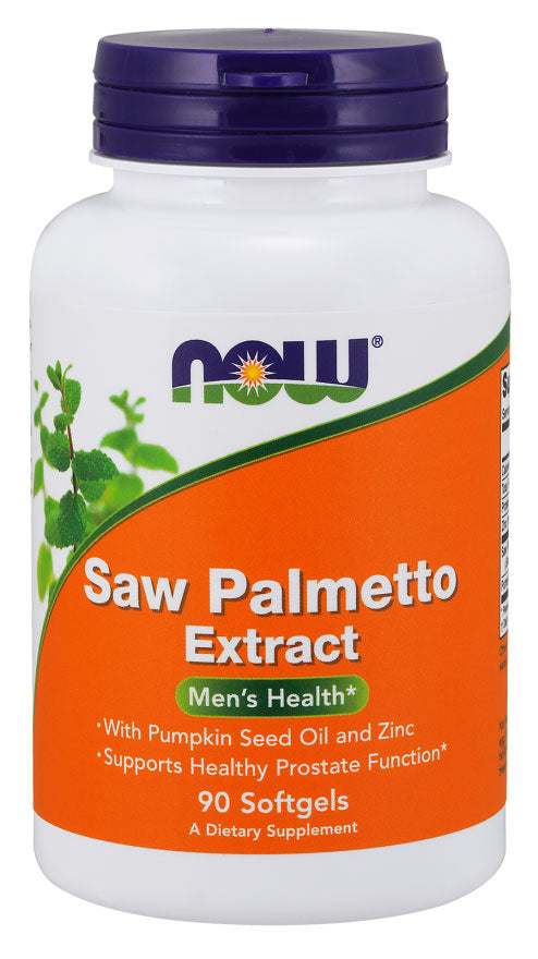Now Saw Palmetto Extract 80mg + Pumpkin Seed Oil & Zinc Soft Gels 90