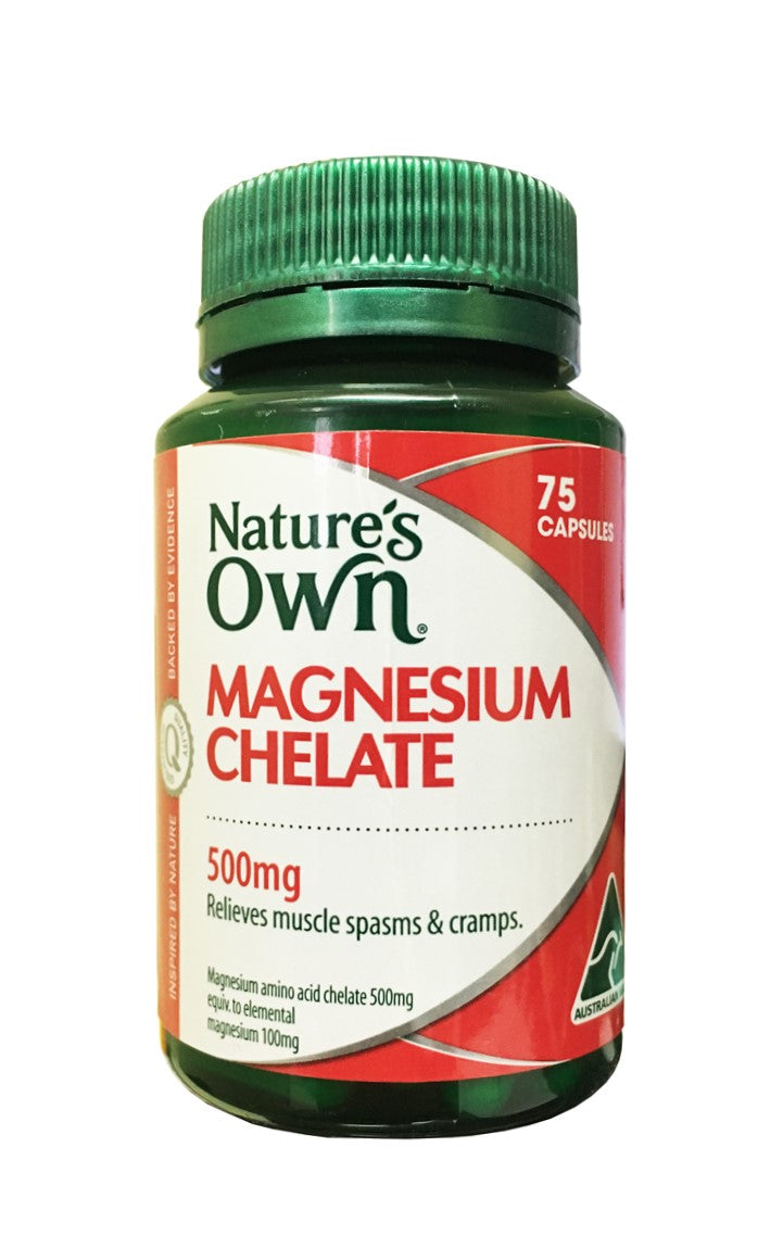Natures Own Magnesium Chelate 500mg Capsules 75