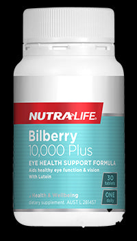 Nutralife Bilberry 10,000 + Lutein Complex Tablets 30