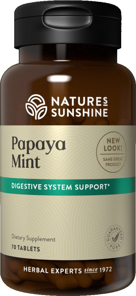Natures Sunshine Chewable Papaya Mint Tablets 70