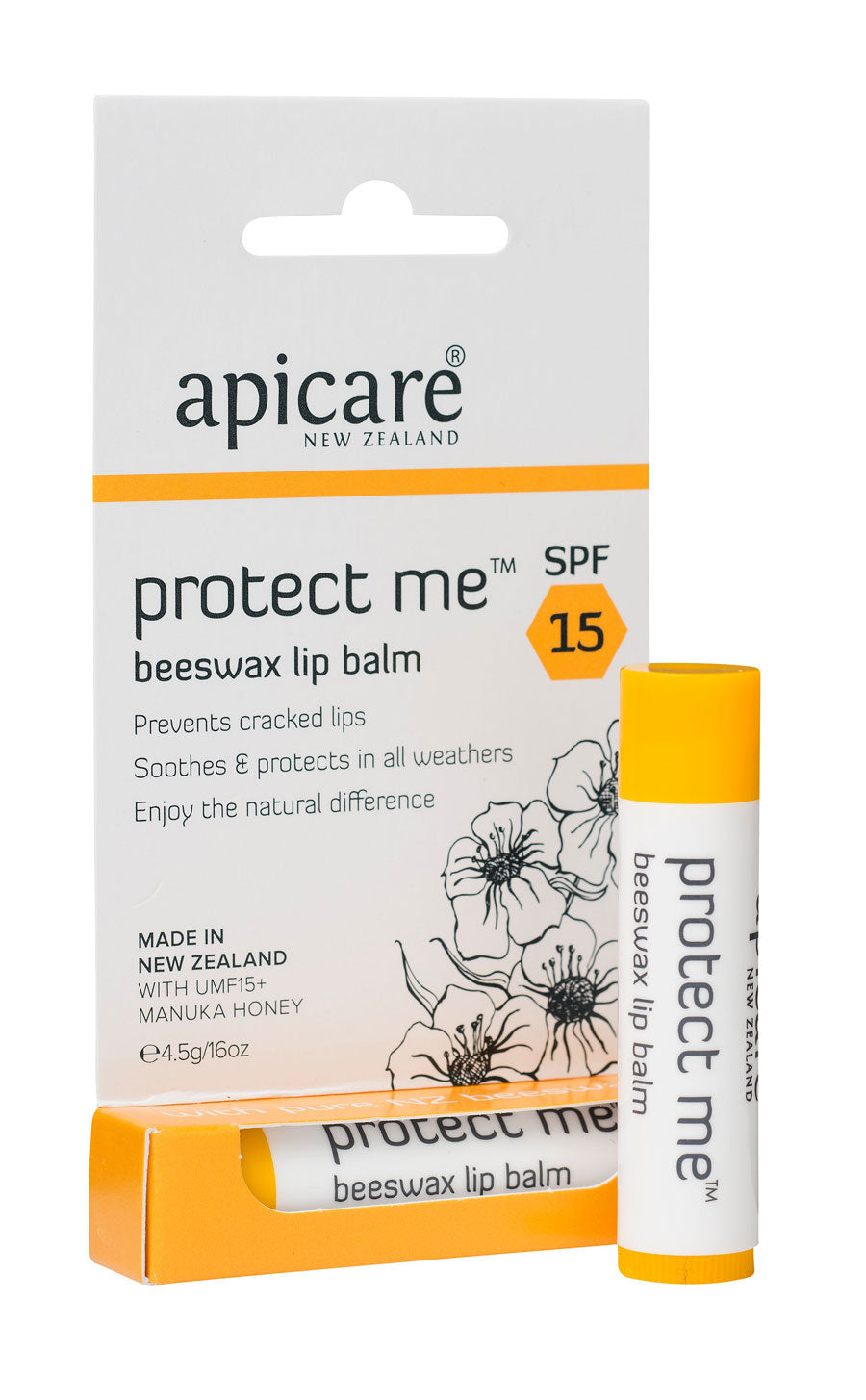 Apicare Protect Me Beeswax Lip Balm SPF15 4.5g