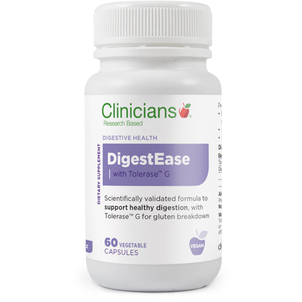 Clinicians DigestEase with Tolerase, 60 caps