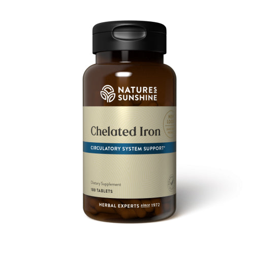 Natures Sunshine Chelated Iron Tablets 180