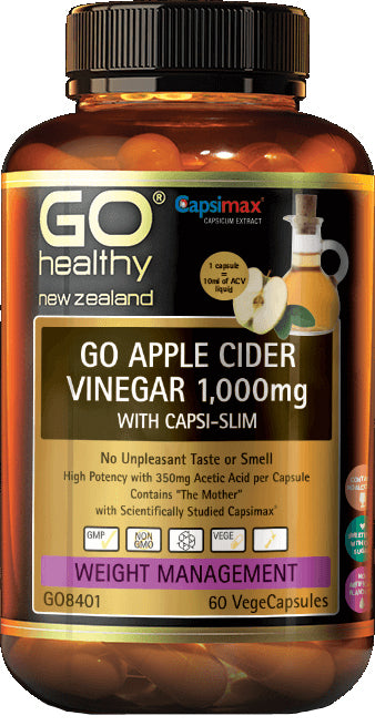 Go Healthy Go Apple Cider Vinegar 1000mg with Capsi-Slim 60 capsules