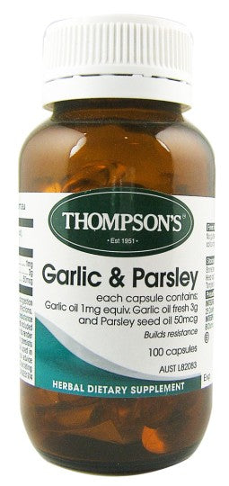 Thompsons High Potency Garlic &  Parsley 3000 Capsules 100