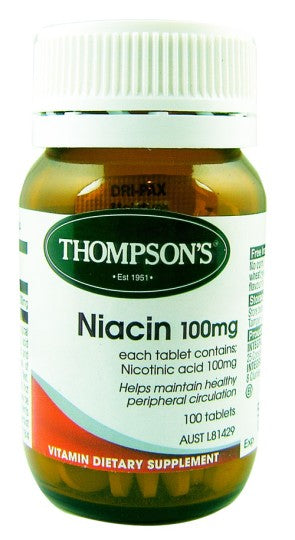 Thompsons Niacin (Vitamin B3) 100mg Tablets 100