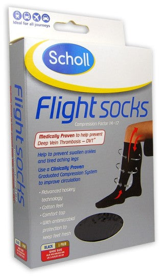 Scholl Flight Socks Black 1 pair Size 3-6