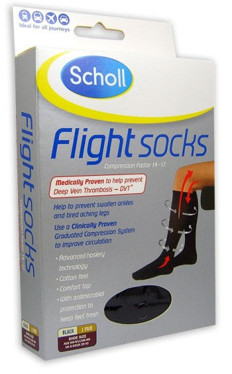 Scholl Flight Socks - Black W8-11 / M6-9