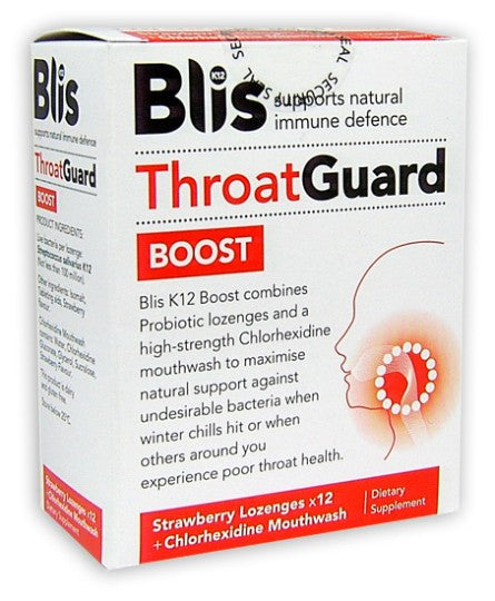 Blis Throat Guard Boost Strawberry Lozenges 12
