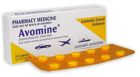 Avomine 25mg Tablets 10 (Quantity restriction 1 packet)