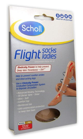 Scholl Flight Socks Ladies - Natural W4-6