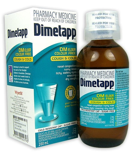 Dimetapp DM Cough And Cold Elixir Colour Free 200ml