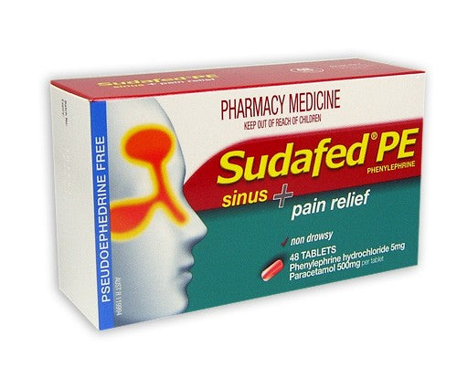 Sudafed PE Sinus + Pain Relief Tablets 48
