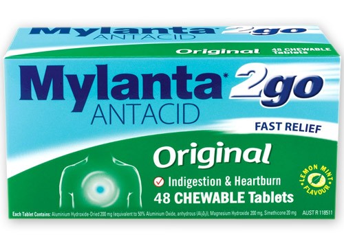 Mylanta 2Go Original Chewable Tablets 48