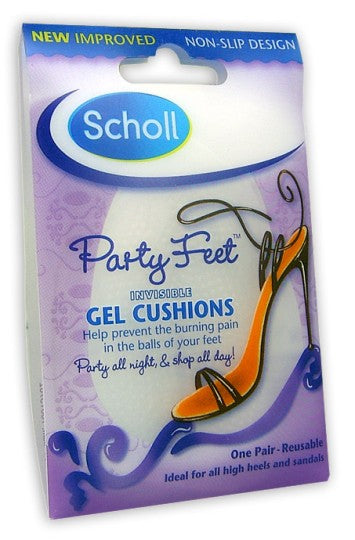 Scholl Party Feet Gel Cushions - New Improved Non Slip Design (One Pair)