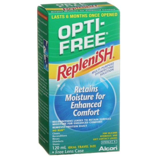 Opti-Free Replenish Multi-Purpose Disinfecting Solution With Free Lens Case 120ml