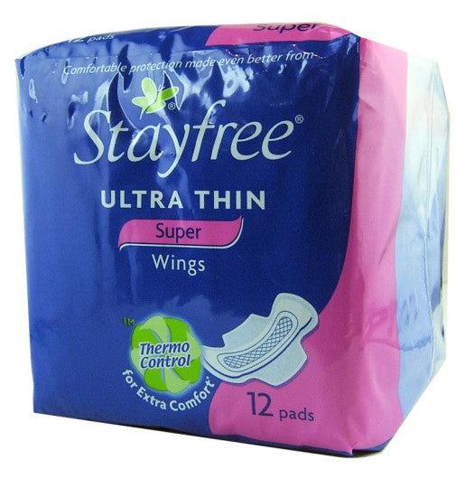 Stayfree Ultra Thin Super Pads With Wings 12