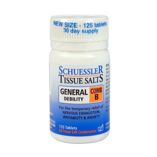 Schuessler Tissue Salt COMB B General Debility Tablets 125