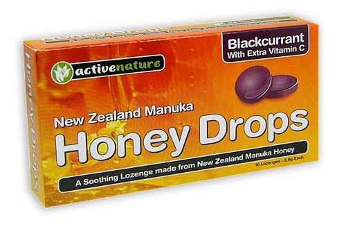 ActiveNature Honey Drops Manuka + Blackcurrant Lozenges 16