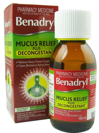Benadryl Mucus Relief Plus Decongestant 100ml