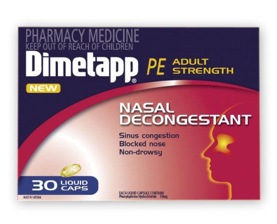 Dimetapp PE Nasal Decongestant Liquid Capsules 30
