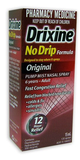 Drixine No Drip Nasal Spray ORIGINAL 15ml (Limit 3 bottles per order)