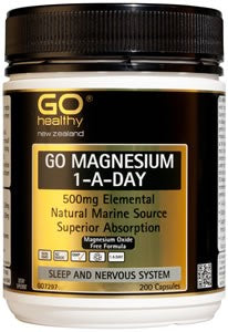 Go Magnesium 1-a-day 500mg caps 200