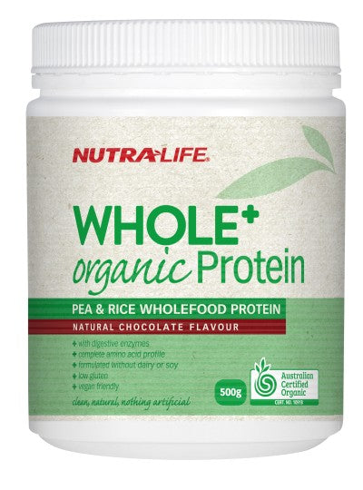 Nutralife Whole + Organic Protein Pea & Rice Chocolate 500g