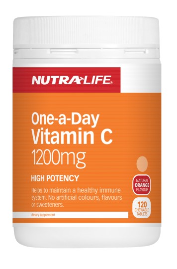 Nutralife One-a-Day Vitamin C 1200mg Chewable Tablets 120