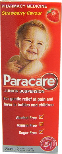 Paracare Junior Suspension 120mg/5ml (Strawberry Flavour) 200ml
