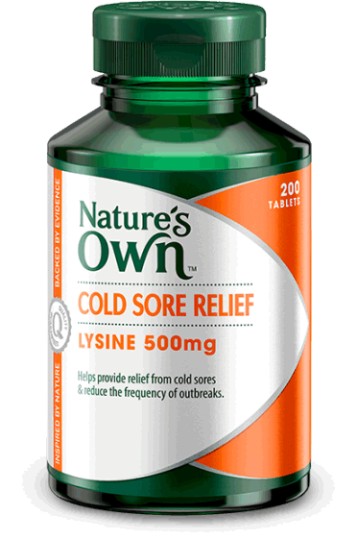 Natures Own Cold Sore Relief L-Lysine 500mg Tablets 50
