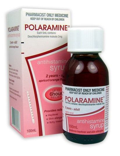 Polaramine Syrup 100ml (Apricot/orange flavour)