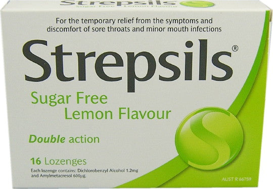Strepsils Sugar Free Lozenges lemon 16