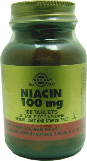 Solgar Vitamin B3 (Niacin) 100mg Tablets 100