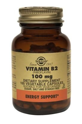 Solgar Vitamin B2 (Riboflavin) 100mg Vegetable Capsules 100