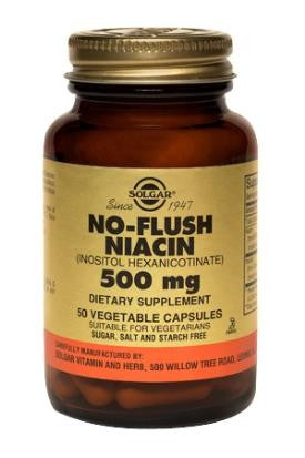 Solgar No-Flush Niacin 500 mg Vegetable Capsules (Vitamin B3) (Inositol Hexanicotinate) 50