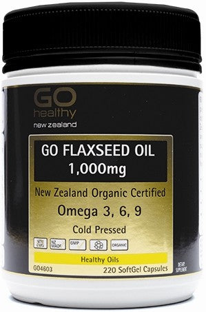 Go Flaxseed Oil 1000mg Capsules 220