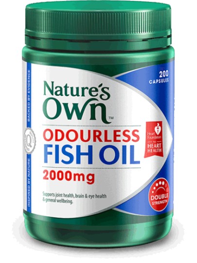 Natures Own Odourless Fish Oil 2000mg Capsules 200