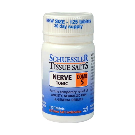 Schuessler Tissue Salt COMB 5 Nerve Tonic Tablets 125