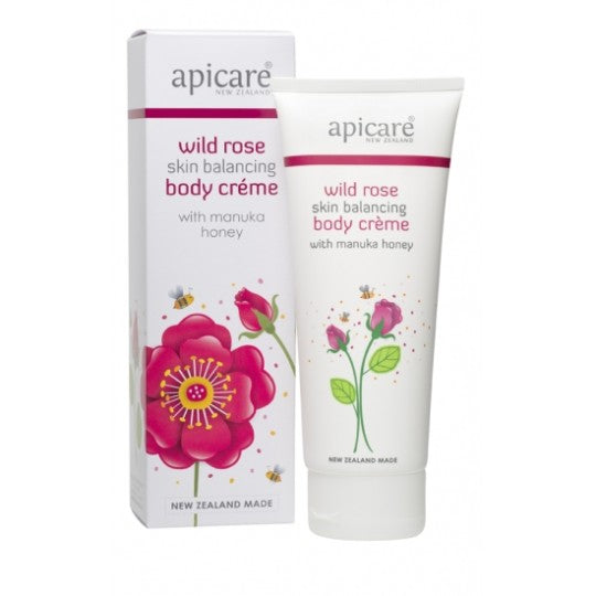 Apicare Wild Rose Skin Balancing Body Creme with Manuka Honey 90g