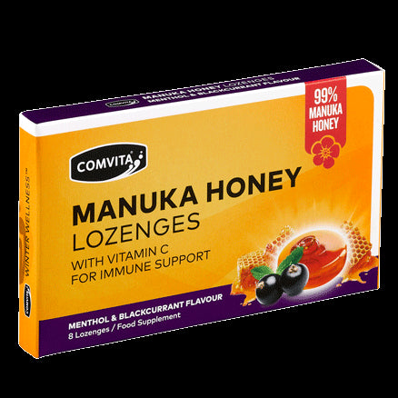 Comvita Menthol and Blackcurrant Manuka Honey Lozenges, 8s